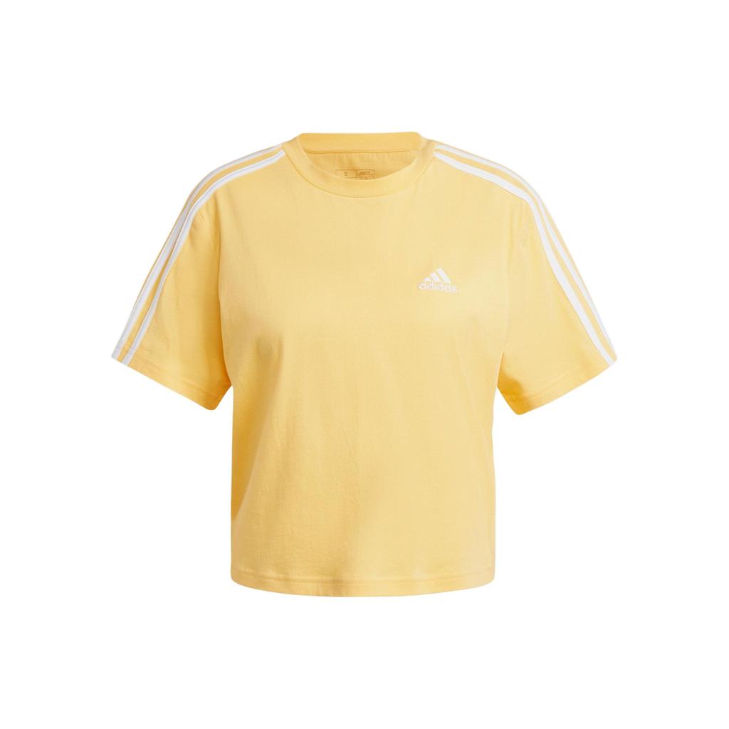Adidas Essentials Single Jersey Crop Top Women Tops Yellow IS1575