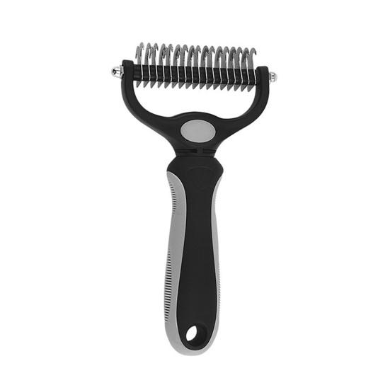 Pet Deshedding Brush Double-Sided Undercoat Rake for Dogs Cats Extra Wide Pet Shedding And Dematting Comb for Grooming