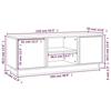 814476 vidaXL TV Cabinet Grey 110x35x40.5 Cm Solid Pine Wood