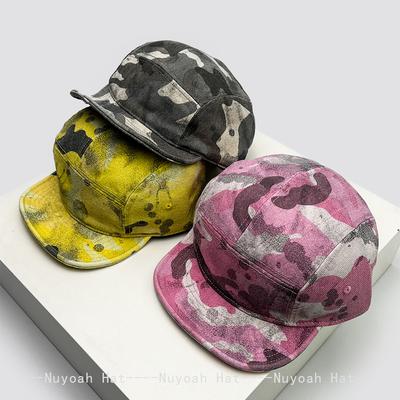 Neue Herren Damen Amerikanischer Retro Camouflage Farbe Baseballkappen Sonnenschutz Straße Vielseitig Schirmmützen Kurzer Schirm Mode Persönlich