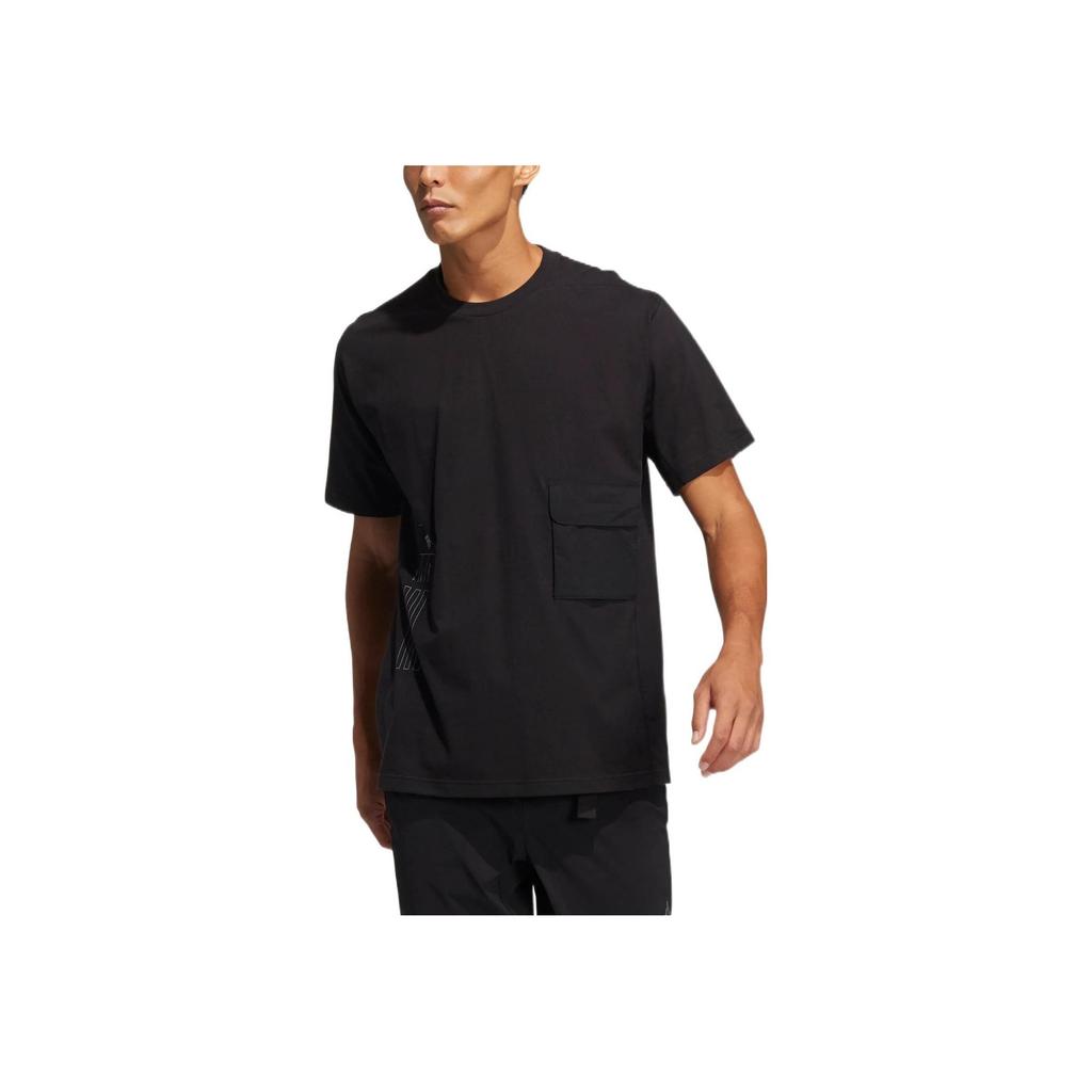 Adidas Pure Color Sport Short Sleeve T-Shirt Men Tops Black HE9945