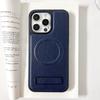 Foreign trade models are suitable for iPhone14 leather bracket, mobile phone case, Apple 14PROMAX crystal shield, magnetic protective case 14.
