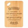 Cutting Board / Appetizer Platter - PLANETEE - "A Fernand As Great" (serious) - Bamboo 30x20x1 Cm - Rounded Edges - 24 Mm Hole