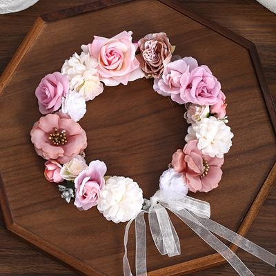 Braut Blumen Stirnband Krone Tiara Für Frauen Braut Party Hochzeit Braut Haar Zubehör Schmuck Band Stirnband Tiara