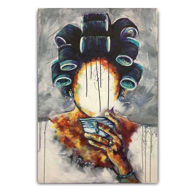 

Граффити искусство абстрактная фигура холст картина корона богиня настенное искусство постер уникальная прическа сексуальная девушка украшение дома фреска без рамки 21*30cm No Frame