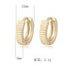INS Dainty Gold Plated S925 Sterling Silver Minimalist Small Fine Jewelry S925 Wheel Stripe Huggies Hoop Earrings for Women Gift
