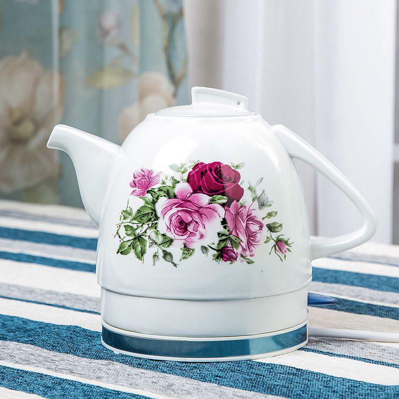Blue & White Porcelain Electric Kettle: Large Capacity, Automatic Power-Off, Perfect for Home Tea Boiling.
