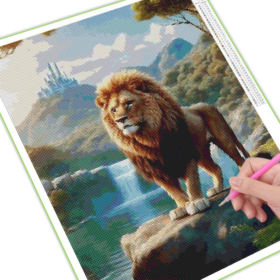 Diamantmalerei Neue Kollektion 2024 Wildes Tier Löwe DIY Vollquadrat Rundbohrer Strass Stickerei Kunst Mosaik Kreuzstich Kits