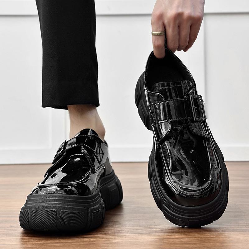 Derby shoes platform sole heightened men's shoes 2025 fall new shoes low top big scalp shoes casual shoes