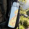 1PC Floral Pattern Dog Silhouette 750ml Color Plastic Sports Water Bottle Leakproof Flip Straw Lid Suitable for Sports Office Home Use