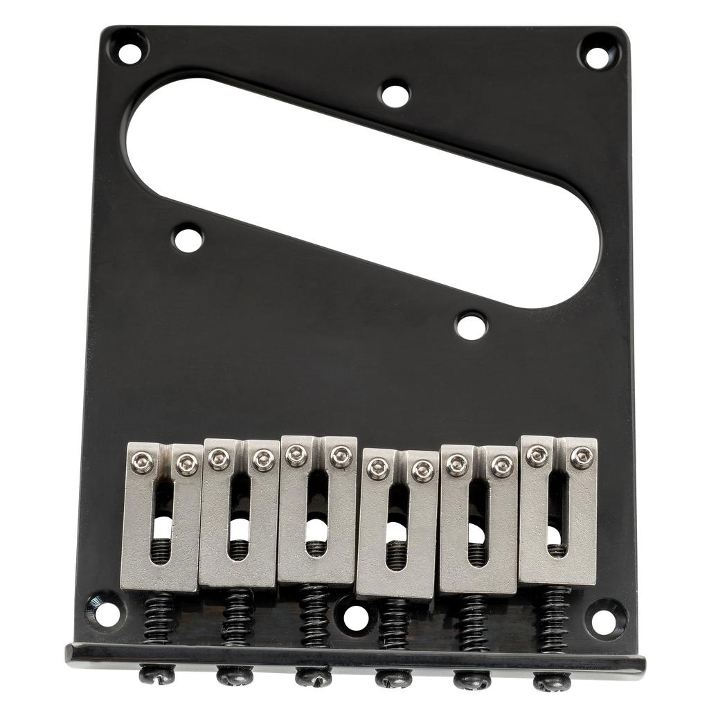 Musiclily Pro Telecaster with Stainless Steel Saddles for Squier Tele Electric Black Bridge, 6-Way, Guitars,