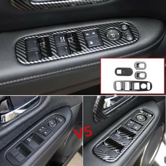 4X Car Door Window Lift Switch Panel Cover Trim For Honda HR-V HRV 2015-2019