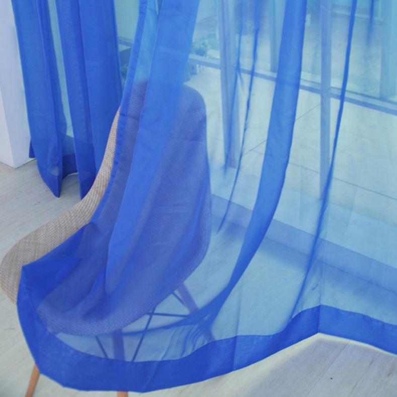 1 Pcs Colorful Sheer Tulle Curtains Polyester Solid Color Rod Pocket Curtain For Bedroom Kitchen Living Room Kid Room Classroom