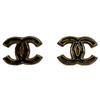 CHANEL L23C Black Gold Plated CC Logos Earrings earring goldUsed