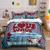 "Love Wave Text Design." Bedding Sets Duvet Cover Sets Duvet Covers Pillowcases(1 * Duvet Cover 2 * Pillowcases, Without Duvet Insert)