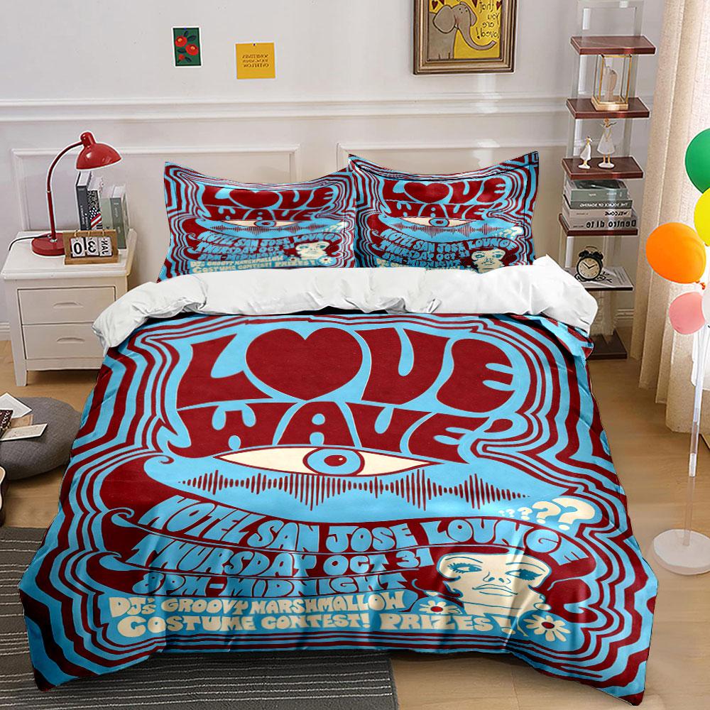 

Love wave text design. Bedding sets Duvet cover sets Duvet covers Pillowcases(1 * Duvet Cover 2 * Pillowcases, without duvet insert) 135x200cm