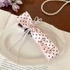 French Polka Dot Satin Bow Banana Hair Clip Non Slip Half Up Ponytail Barrette Cute Hair Accessory For Girls Daily Dating