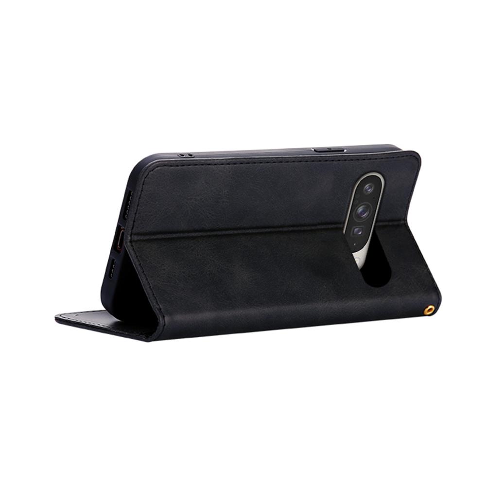 For Google Pixel 9 Pro XL Case Wallet Calf Texture Leather Phone Cover with Hidden Magnetic Closure