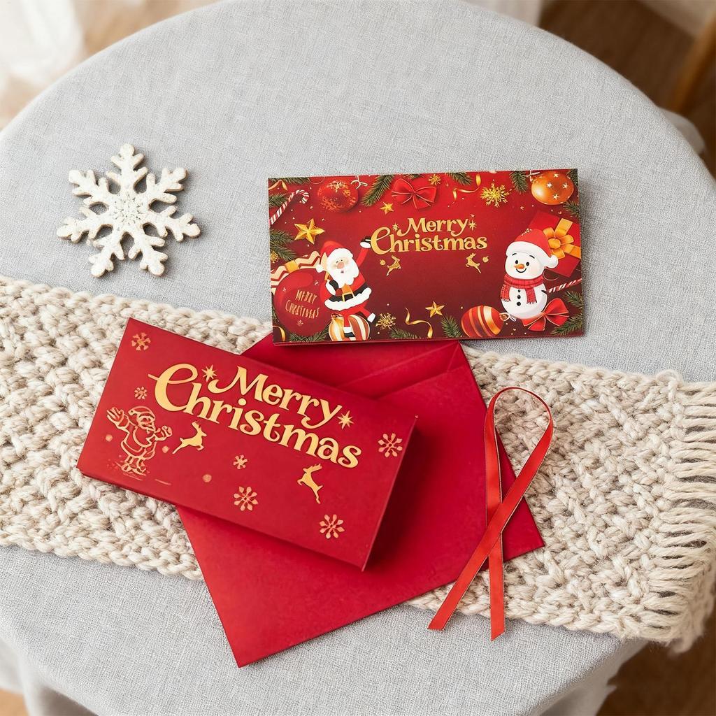 Christmas Money Envelope Cash Holder Gift Card Sleeve Holiday Stocking Stuffer Creative Fun Decor for Kids Adults Family Friends