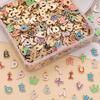 50/100pcs A-Z Alphabet Enamel Charms Colorful Metal Letter Pendants for DIY Jewelry Making Earrings Bracelet Necklace Accessorie