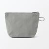 MUJI Wrinkle Nylon Gusseted X 11 X 6 84475658 Pouch, Gray, Small, Approx. 16.5 Cm,