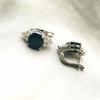 Genuine Large Blue Sapphire Oval Silver Stud Earrings Sterling Silver Jewelry