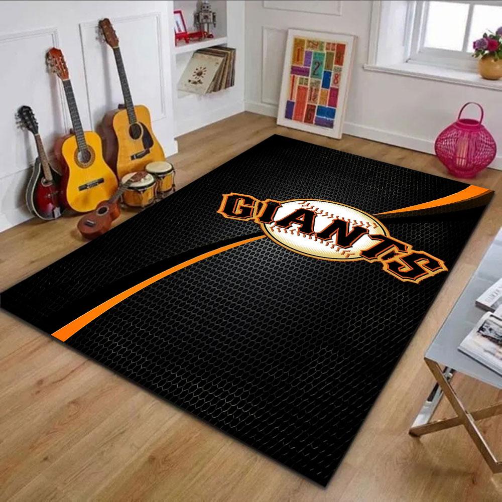 Giants Baseball Design Patterned Carpet, Non Slip Mat Suitable for Living Room and Bedroom Sofas