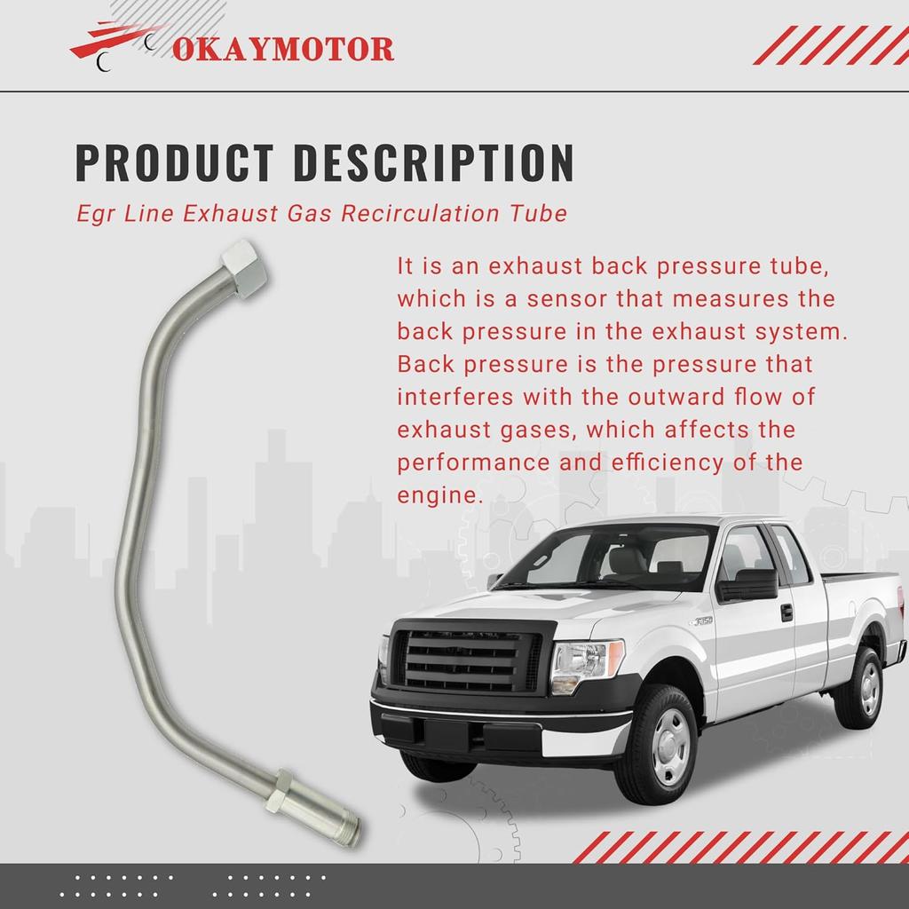 598-134 EGR Line Exhaust Gas Recirculation Tube for 2007-2014 Ford E-150 E-250 F-150 4.6L V8 7L3Z 9D477 A