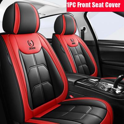 New Waterproof Durable Breathable Universal Protector Front Seat Cushion Pad PU Leather Full Front Seat Cover (Only Seat Cover)