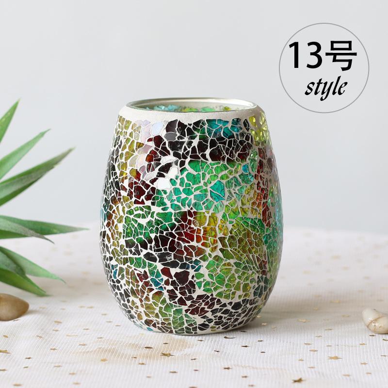 

handmade mosaic patch candle holder home decor ornaments desktop decoration Dinner Lights Hotel Restaurant Decor Wedding Candles