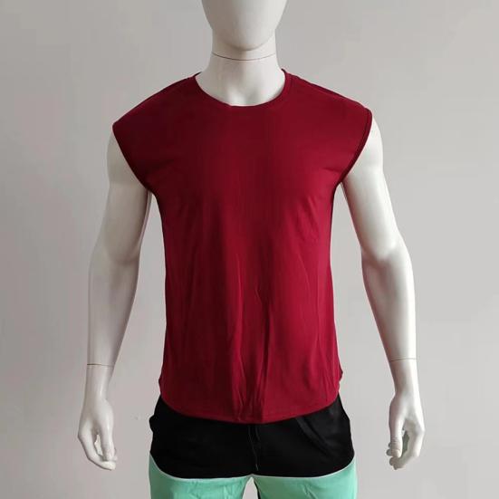 Men Summer T-shirt Sleeveless Solid Color Pullover Comfortable Breathable Daily Wear Casual Round Neck Men Summer Vest Men Clothes