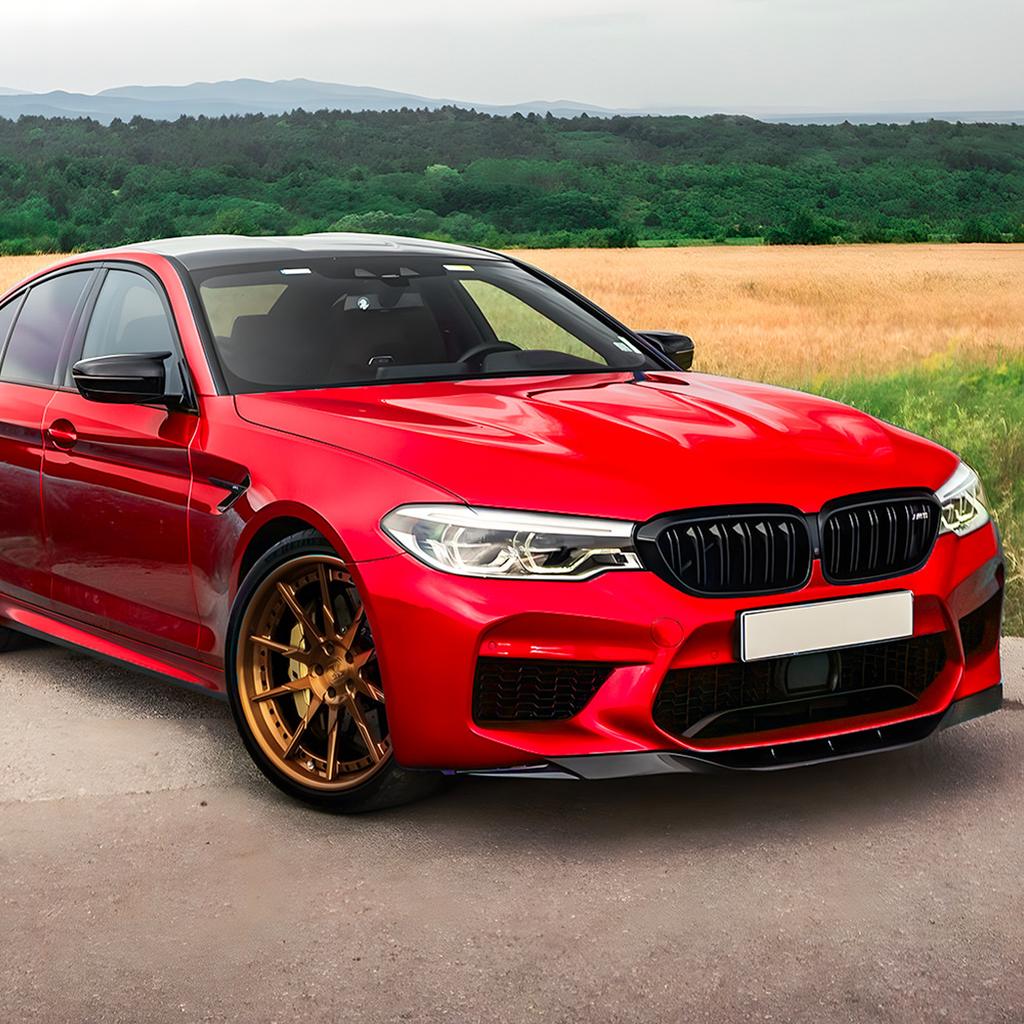 For 2018-2020 BMW 5 Series M5 F90 3pcs/Set Car Front Bumper Lip Chin Spoiler Carbon Black Bodykit Exterior Tuning Accessories