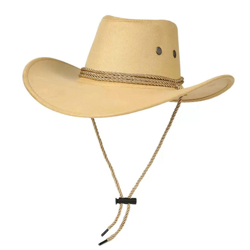 Unisex Wide Brim Western Cowboy Hat Vintage Big Edge Sun Hat Jazz Style For Music Festival Party Cosplay Outdoor Climbing