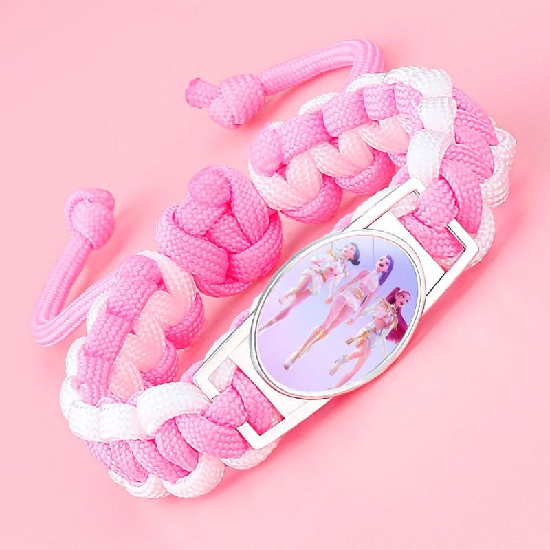 1PC popular KPOP witch hunter group woven bracelet animation peripheral crystal inlay color adjustable hand rope