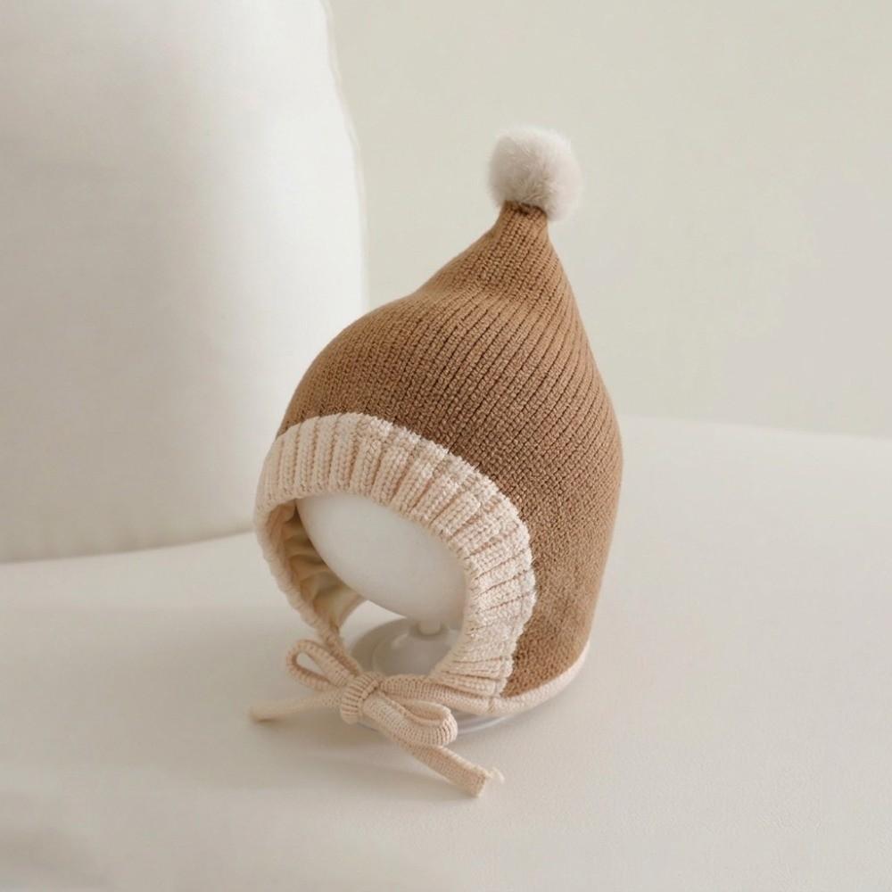 Cute Pompom Knitted Hat Thickened Toddler Beanie Fashion Ear Flap Hat Outdoor Play