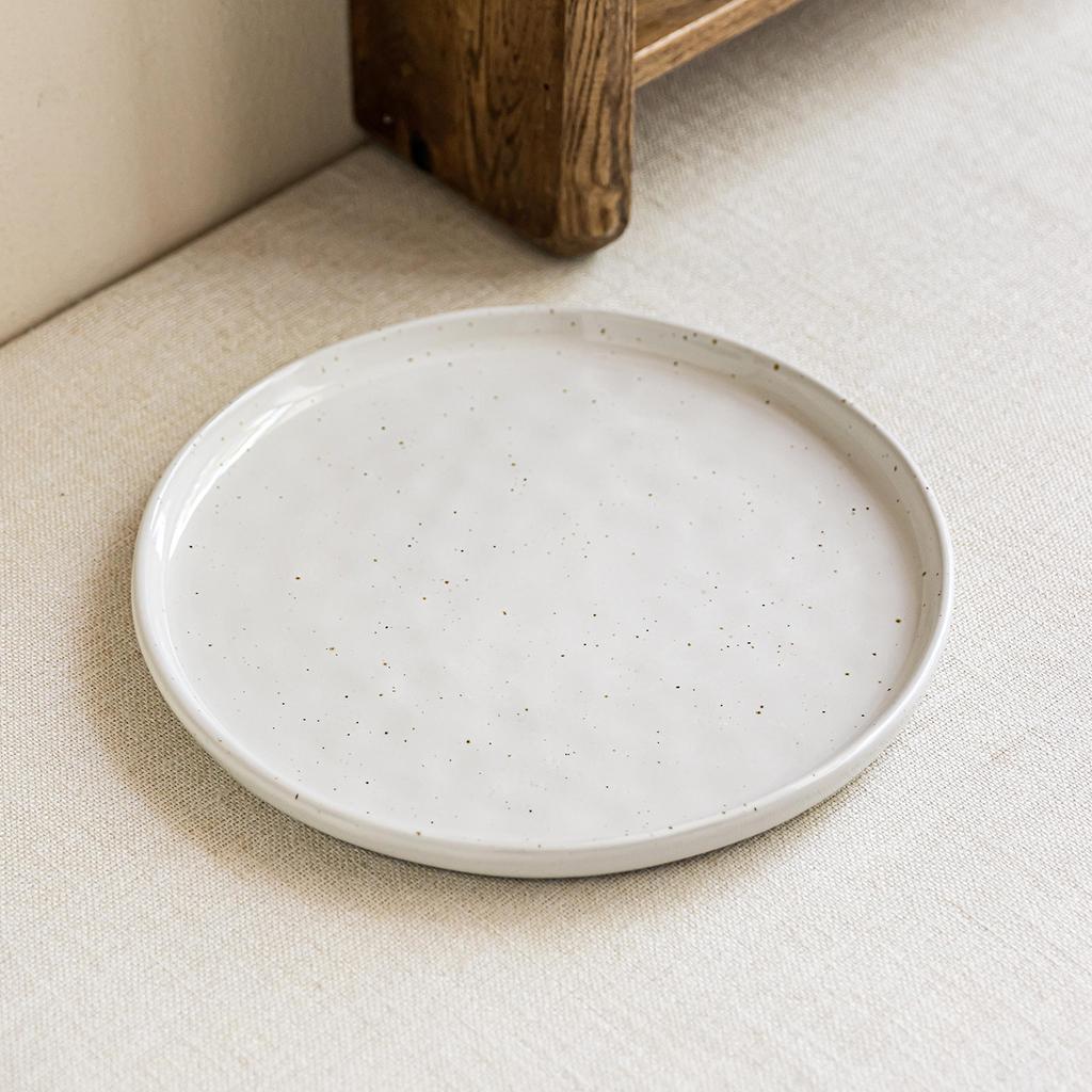 Steak Plate Simple Style Ceramic Plate Household Restaurant Round Vegetable Plate Tableware Plate Large Plate Pasta Plate
