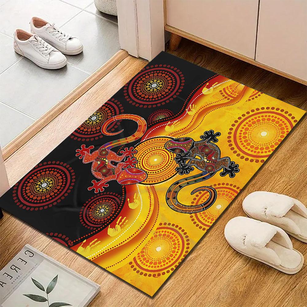 Aboriginal Art Gecko Design Carpet Patterned carpet, suitable as a non slip play mat for the living room and bedroom sofa