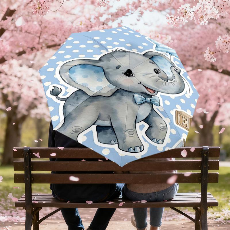 1PC Elephant Umbrella-8-Rib Reinforced, Automatic Open, Lightweight & Durable, Fashion Accessory for Outdoor, H0416