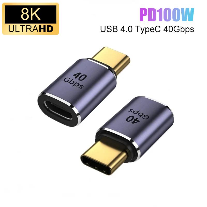 

USB 4.0 PD 100W 8K 60Hz Charger Connector for Macbook 40Gbps High Speed USB C OTG U-Shape Straight Angle Male to Female Adapter