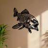 One Piece Fish Metal Wall Art Fish Statue Mural Weather Resistant Garden Decor Patio Fence Sculpture Christmas New Year Gift