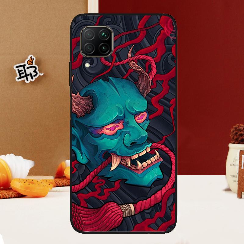 Japanese Oni Hannya Demon Mask For Huawei Nova 10 9 SE 3i 7i 8i 11i 12i Y60 Y61 Y70 Y72 Y73 Y90 Y91 P20 P30 P40 Lite Case