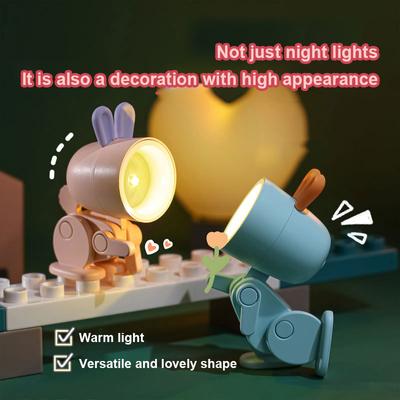 Mini-LED-Nachtlicht, Cartoon-Stil, niedliches Haustier, Hund, Hirschform, Nachtlicht, verstellbar, Schreibtischlampe, Buchlicht, Augenschutz, Heimdekoration
