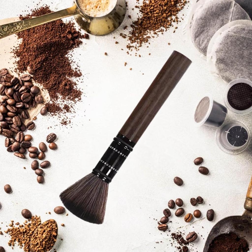 [YFFSFDC] Premium Coffee Grinder Cleaning Brush, Tea Ceremony Brush, Cleaning Brush, Moderate Hardness, Coffee Grinder Brush with Wooden Handle, Easy