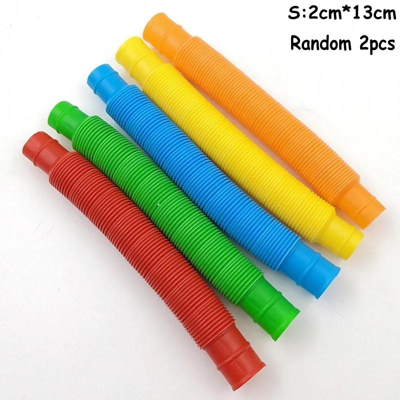 2/1X Mini Pop Tubes Sensory Toy For Adult Kids Stress Relieve Toys Kid Autism Anti Stress Plastic Bellows Children Squeeze Toy