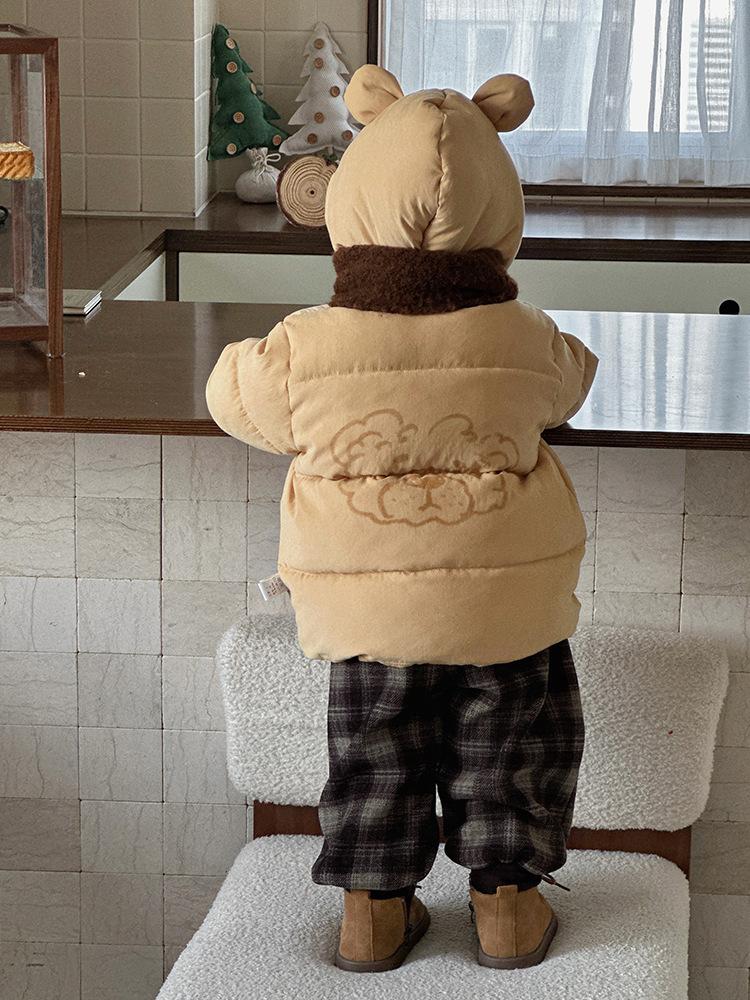 Winter Western style Thick Warm Cute Cartoon Little Tiger Cotton Jacket Baby Winter Outerwear