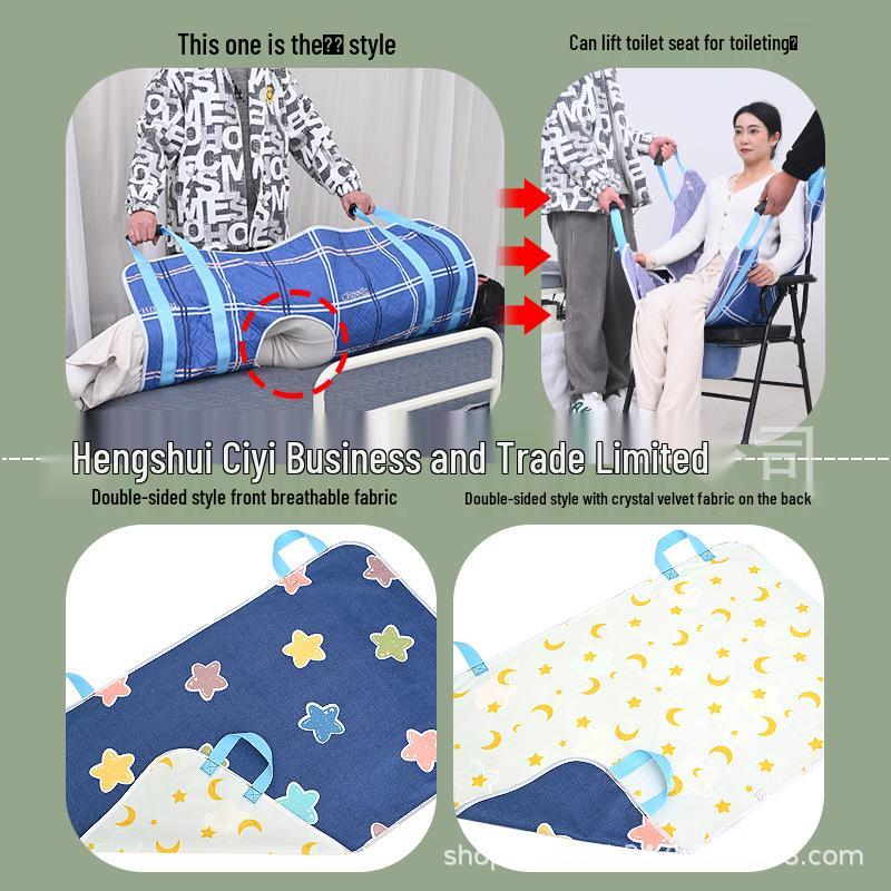 Elderly Transfer & Repositioning Pad - Breathable Pure Cotton Shift Pad for Bedridden Aid