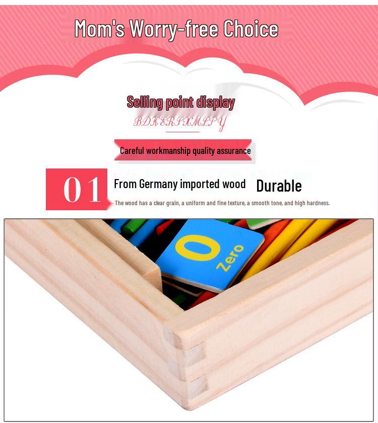 Educational Wooden Building Blocks & Counting Sticks for Early Learning and Kindergarten