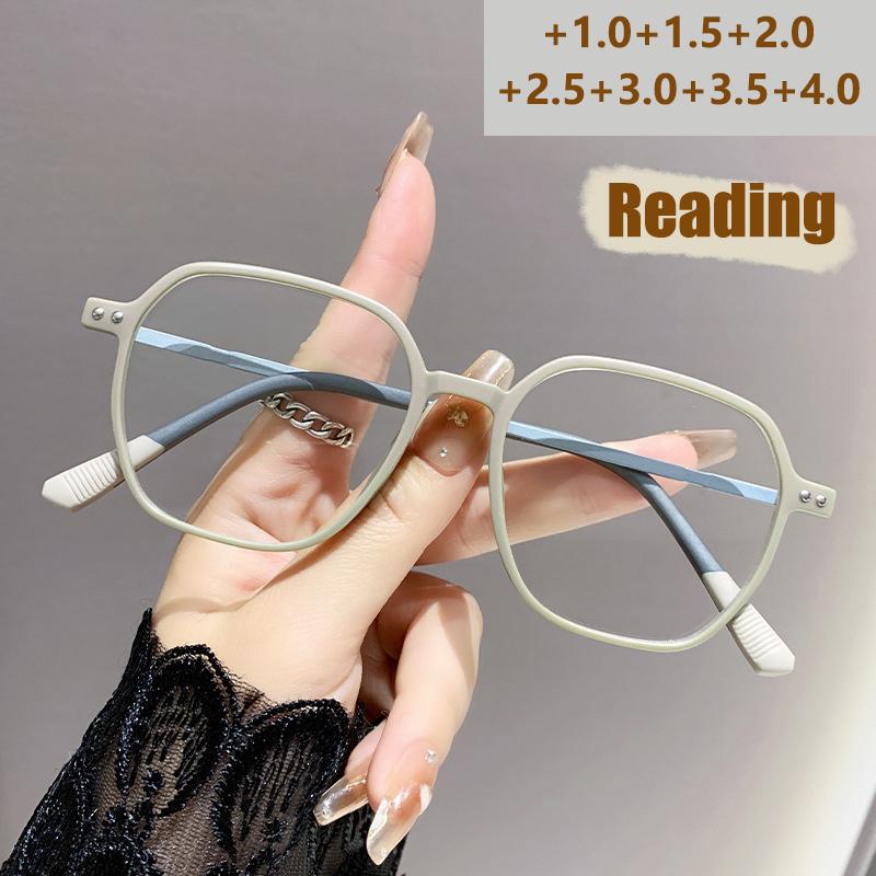Anti Blue Light Brown Colored Glasses Trendy Bare Face Artifact, Large Frame Glasses Frame, Fashionable Presbyopia Glasses 6081