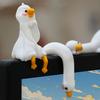 Mini Resin Goose Figurine Funny Resin Small Goose Computer Decor Collectible Cute 3D Craft Sculpture for Office Desk Car Dashboard Home Decor