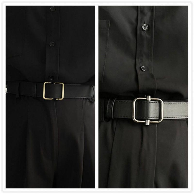 Black Pu No Hole Waist Belt Casual Vintage Style For Men And Women Unique Design